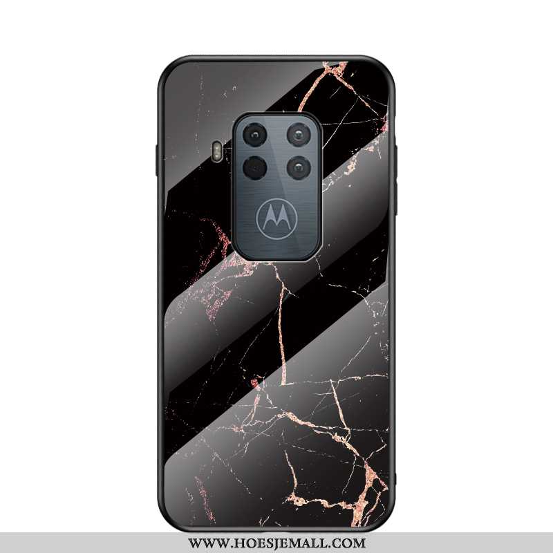 Hoesje Motorola One Zoom Bescherming Trend Zwart Net Red Grote Hoes Hard Zwarte