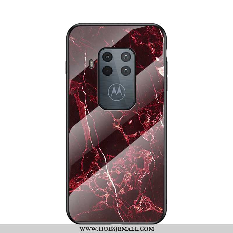 Hoesje Motorola One Zoom Bescherming Trend Zwart Net Red Grote Hoes Hard Zwarte