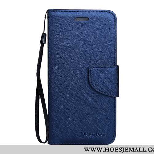 Hoes Nokia 3.1 Patroon Leren Hoesje Zijde Mobiele Telefoon Folio Maand Blauwe