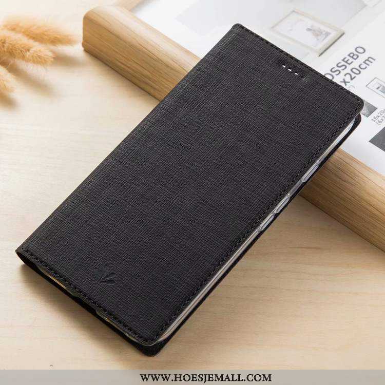 Hoesje Nokia 3.1 Patroon Leren Folio Doek Kaart Zwart Zwarte