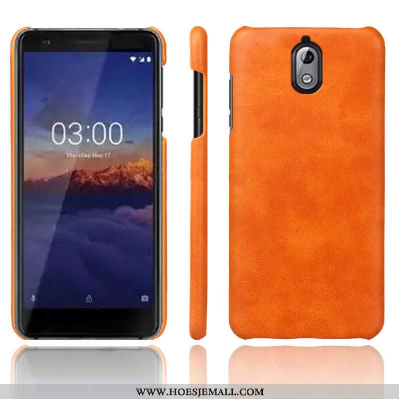 Hoesje Nokia 3.1 Vintage Leer Mobiele Telefoon Trend Rood Hoes Kwaliteit