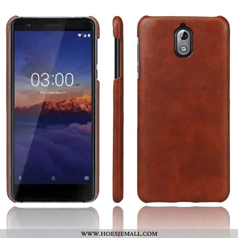 Hoesje Nokia 3.1 Vintage Leer Mobiele Telefoon Trend Rood Hoes Kwaliteit