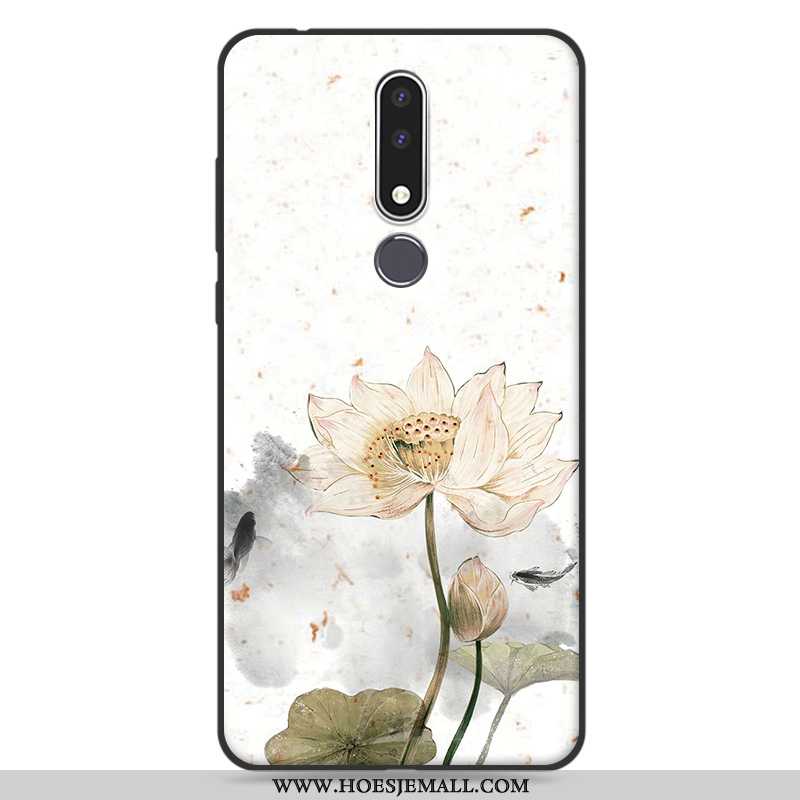 Hoesje Nokia 3.1 Plus Bescherming Schrobben Mobiele Telefoon Kunst Roze Chinese Stijl Siliconen