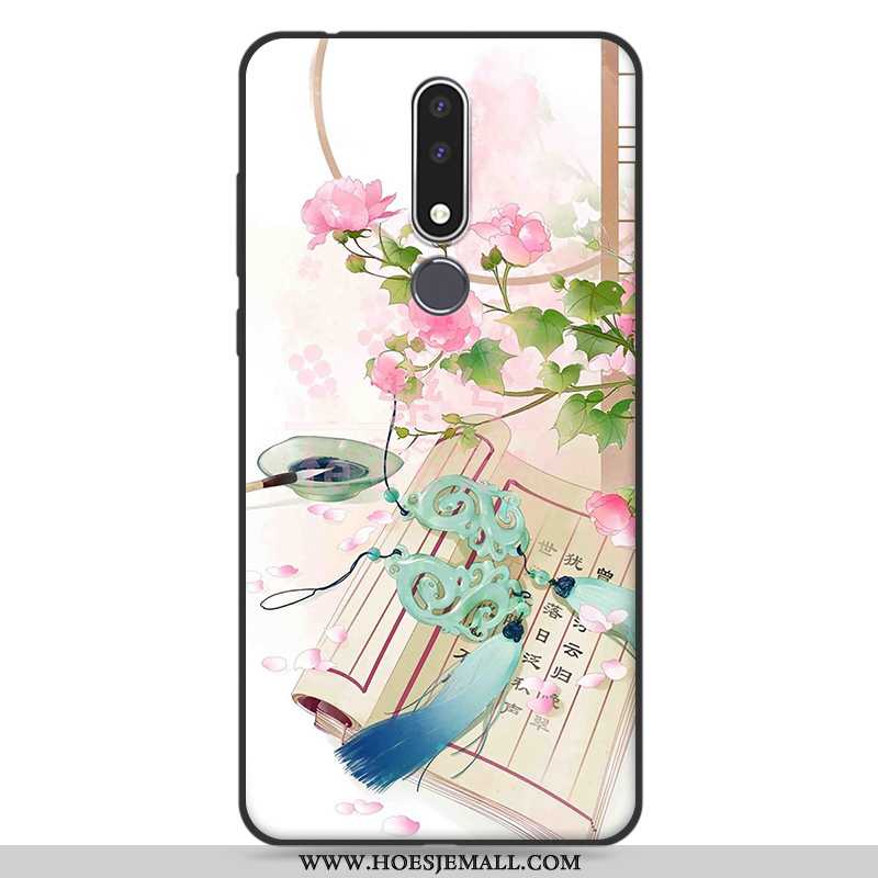 Hoesje Nokia 3.1 Plus Bescherming Schrobben Mobiele Telefoon Kunst Roze Chinese Stijl Siliconen