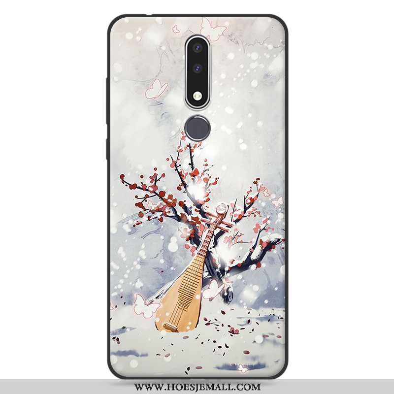 Hoesje Nokia 3.1 Plus Bescherming Schrobben Mobiele Telefoon Kunst Roze Chinese Stijl Siliconen