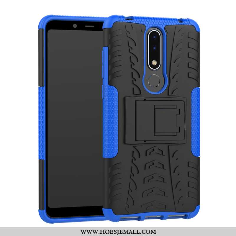 Hoes Nokia 3.1 Plus Bescherming Patroon Anti-fall Blauw Mobiele Telefoon Blauwe