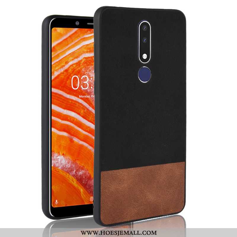 Hoes Nokia 3.1 Plus Patroon Bescherming Hoesje All Inclusive Denim Rood