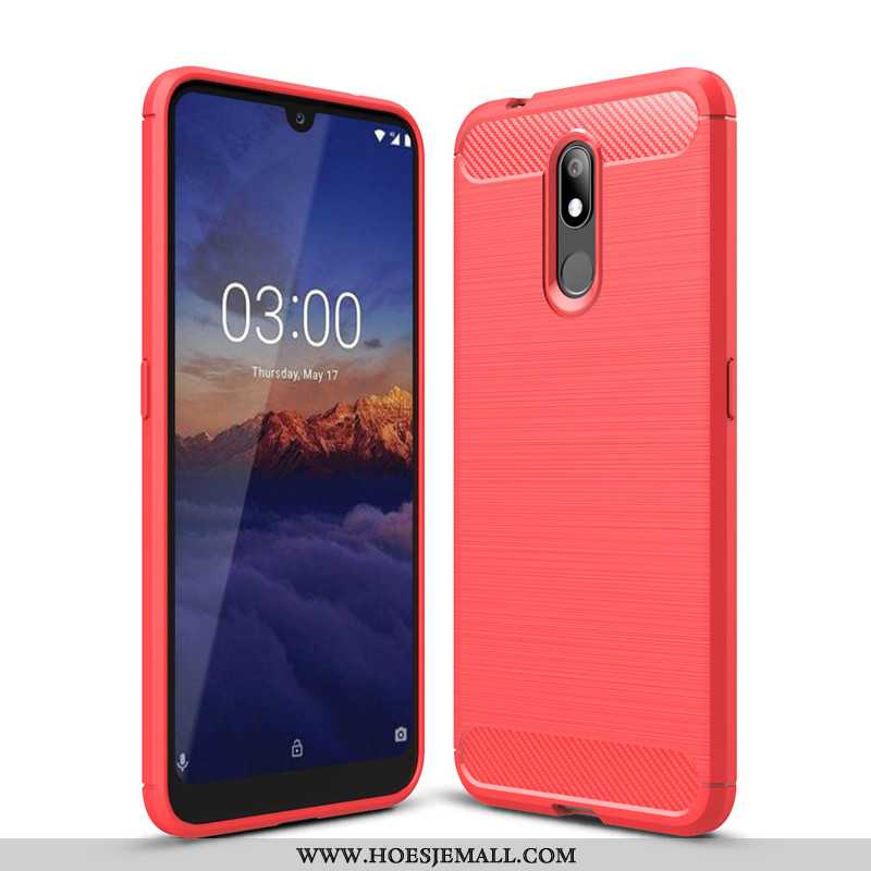 Hoesje Nokia 3.2 Siliconen Bescherming All Inclusive Anti-fall Hoes Fiber Zwarte