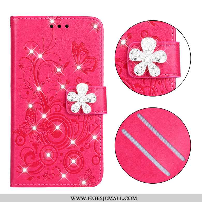 Hoes Nokia 3.2 Leren Hoesje Zacht All Inclusive Mobiele Telefoon Clamshell Vlinder Bloemen Purper