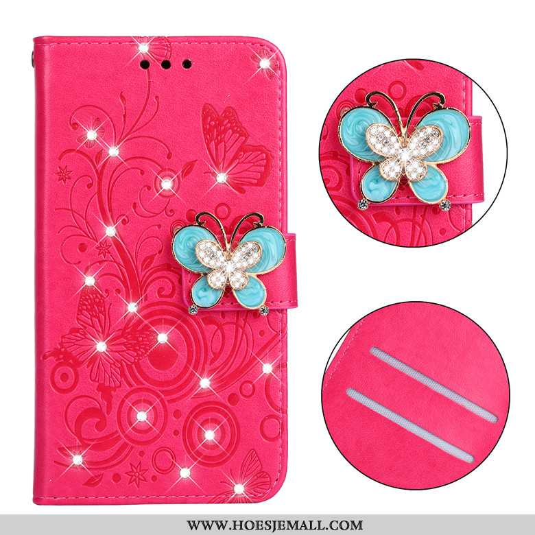 Hoes Nokia 3.2 Leren Hoesje Zacht All Inclusive Mobiele Telefoon Clamshell Vlinder Bloemen Purper