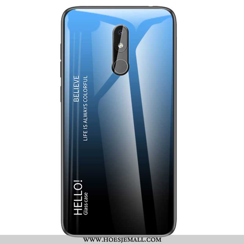 Hoes Nokia 3.2 Glas Persoonlijk Mobiele Telefoon Blauw Hoesje Bescherming Blauwe