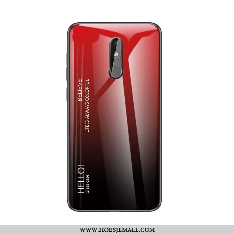 Hoesje Nokia 3.2 Glas Persoonlijk All Inclusive Hoes Mobiele Telefoon Anti-fall Rood