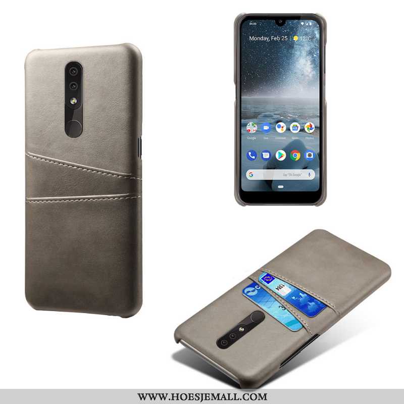 Hoes Nokia 4.2 Trend Bescherming Mobiele Telefoon Donkerblauw Leer Hoesje Donkerblauwe