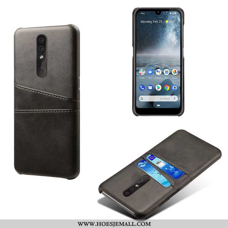 Hoes Nokia 4.2 Trend Bescherming Mobiele Telefoon Donkerblauw Leer Hoesje Donkerblauwe