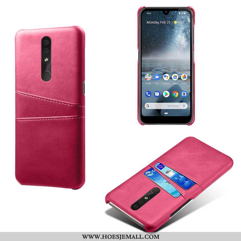 Hoes Nokia 4.2 Trend Bescherming Mobiele Telefoon Donkerblauw Leer Hoesje Donkerblauwe