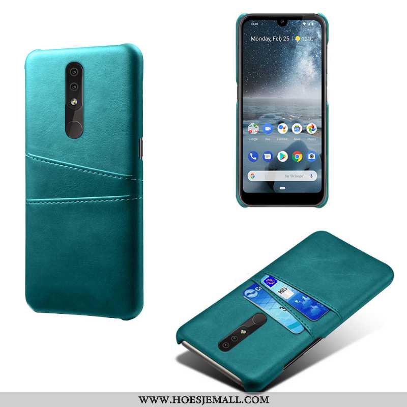 Hoes Nokia 4.2 Trend Bescherming Mobiele Telefoon Donkerblauw Leer Hoesje Donkerblauwe