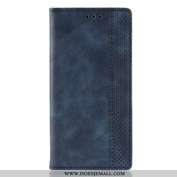 Hoes Nokia 4.2 Leren Hoesje Blauw Magnetisch Clamshell Mobiele Telefoon Kaart Blauwe