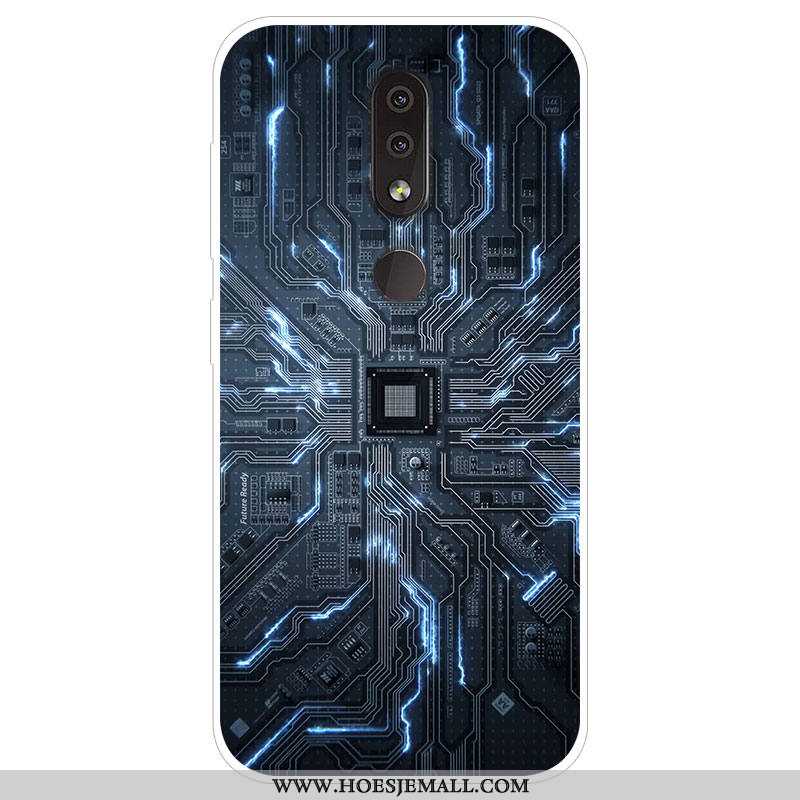 Hoes Nokia 4.2 Spotprent Trend Hoesje Bescherming Persoonlijk Donkerblauw Siliconen Donkerblauwe