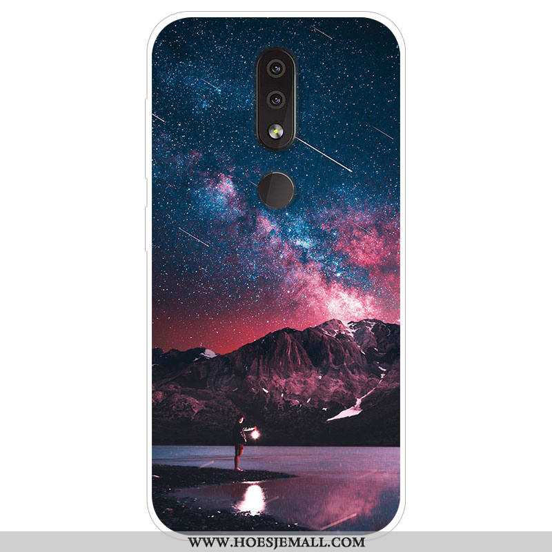 Hoes Nokia 4.2 Spotprent Trend Hoesje Bescherming Persoonlijk Donkerblauw Siliconen Donkerblauwe