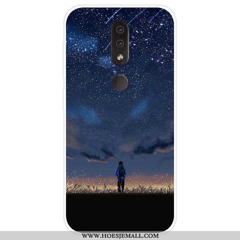 Hoes Nokia 4.2 Spotprent Trend Hoesje Bescherming Persoonlijk Donkerblauw Siliconen Donkerblauwe