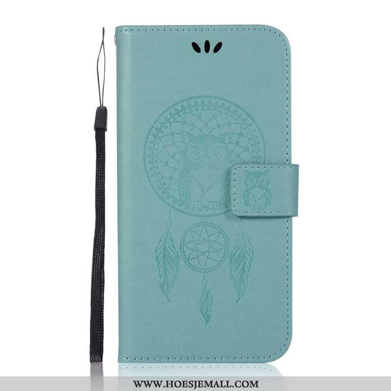 Hoes Nokia 5.1 Leren Hoesje Print Portemonnee Mobiele Telefoon Groen Patroon Kat