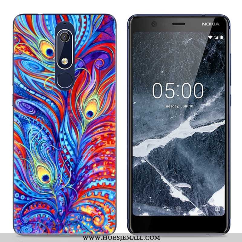 Hoes Nokia 5.1 Trend Zacht Spotprent Roze Doorzichtig Eenvoudige