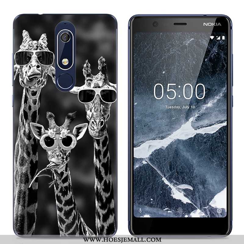 Hoes Nokia 5.1 Trend Zacht Spotprent Roze Doorzichtig Eenvoudige