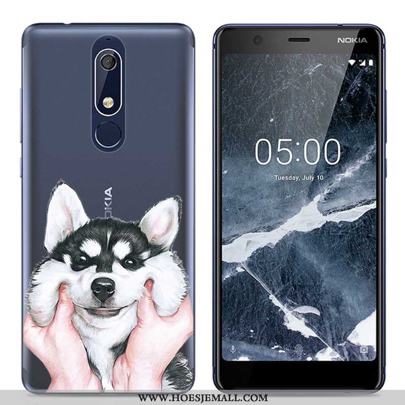 Hoes Nokia 5.1 Trend Zacht Spotprent Roze Doorzichtig Eenvoudige