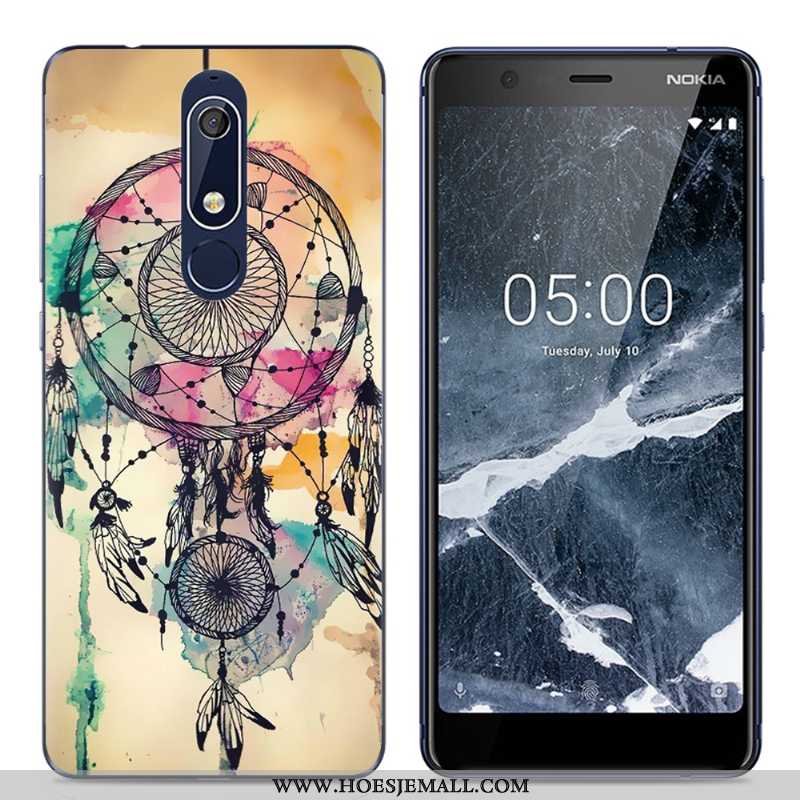 Hoes Nokia 5.1 Trend Zacht Spotprent Roze Doorzichtig Eenvoudige