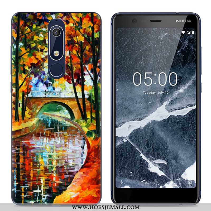 Hoes Nokia 5.1 Trend Zacht Spotprent Roze Doorzichtig Eenvoudige