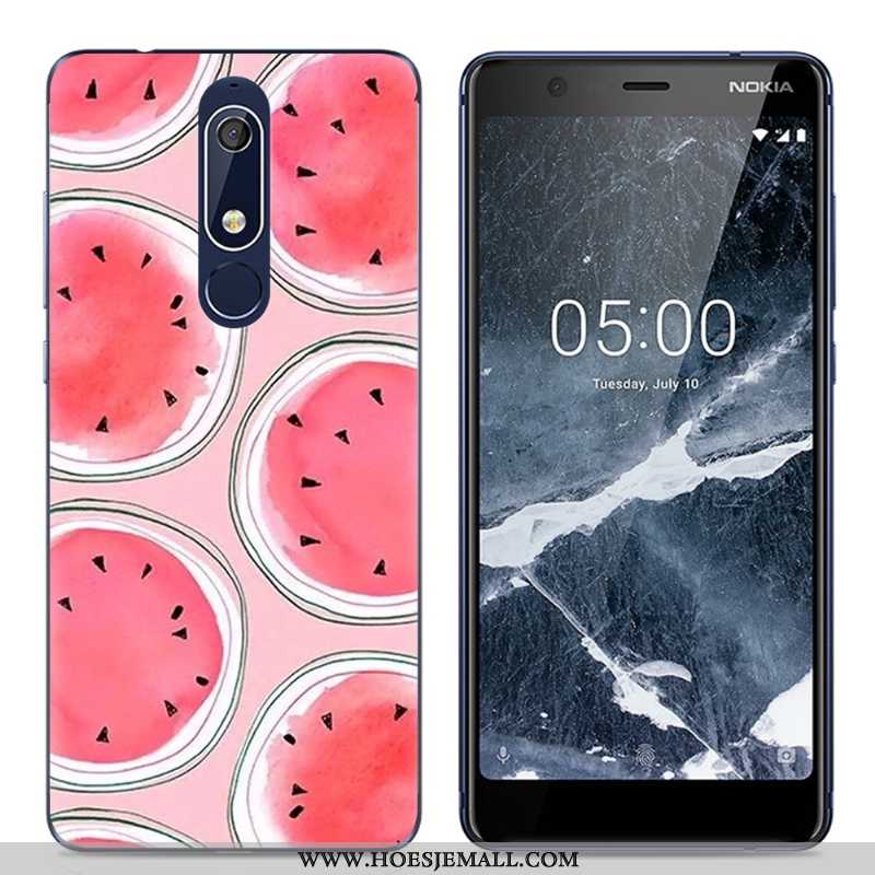 Hoes Nokia 5.1 Trend Zacht Spotprent Roze Doorzichtig Eenvoudige