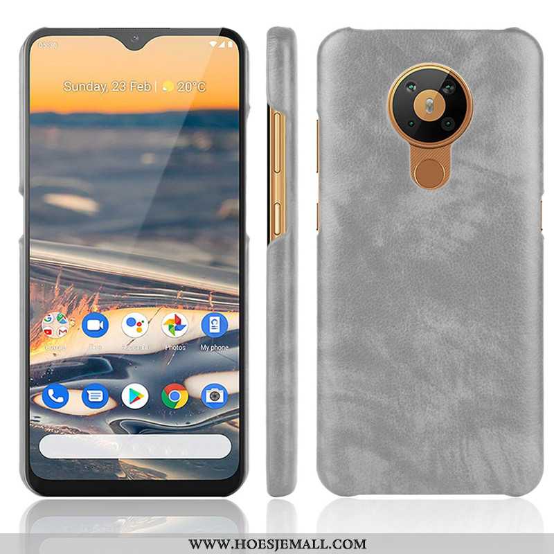 Hoes Nokia 5.3 Leer Patroon Rood Hoesje Mobiele Telefoon Licht Soort Aziatische Vrucht