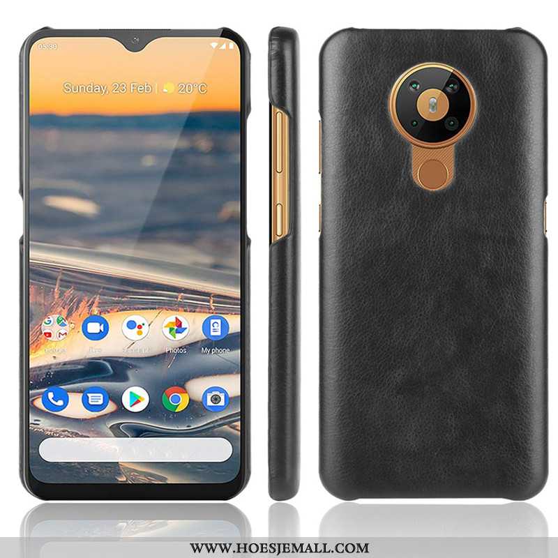 Hoes Nokia 5.3 Leer Patroon Rood Hoesje Mobiele Telefoon Licht Soort Aziatische Vrucht