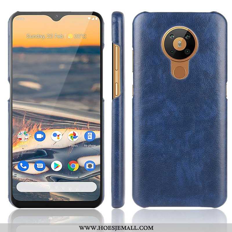 Hoes Nokia 5.3 Leer Patroon Rood Hoesje Mobiele Telefoon Licht Soort Aziatische Vrucht