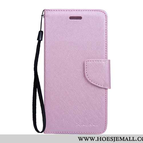 Hoesje Nokia 6.1 Bescherming Leren Hoes Folio Patroon Zijde Roze