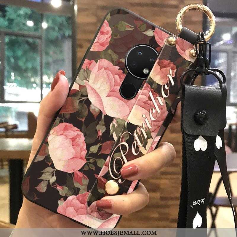 Hoes Nokia 6.2 Scheppend Zacht Ondersteuning Vers Bloemen Roze