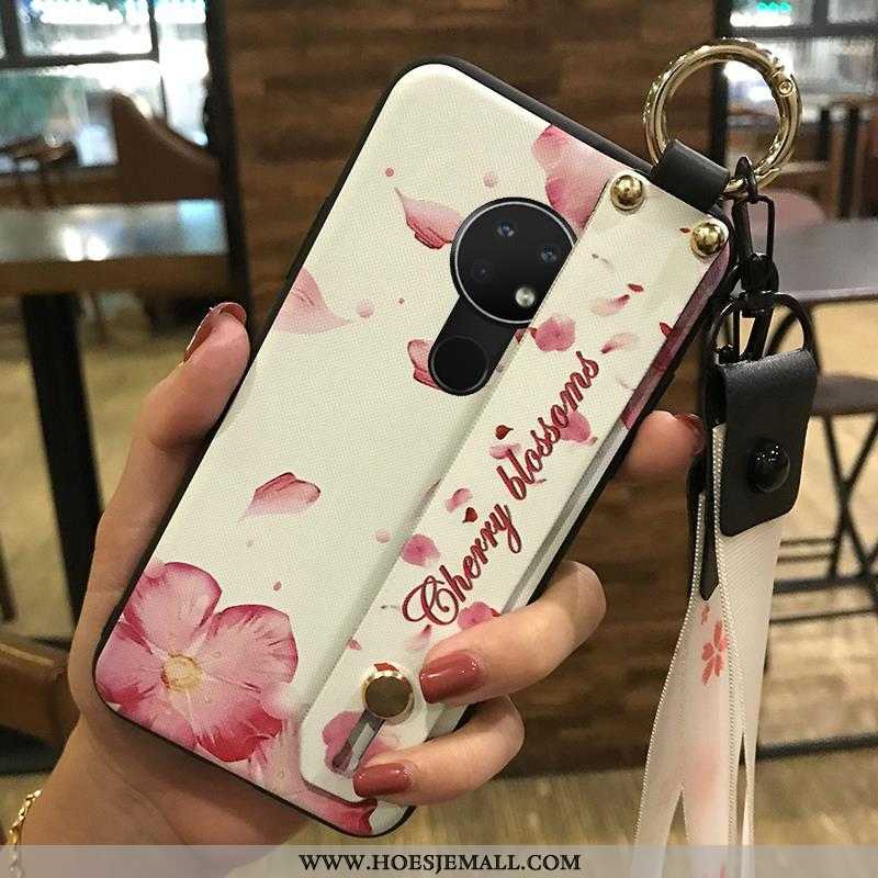 Hoes Nokia 6.2 Scheppend Zacht Ondersteuning Vers Bloemen Roze