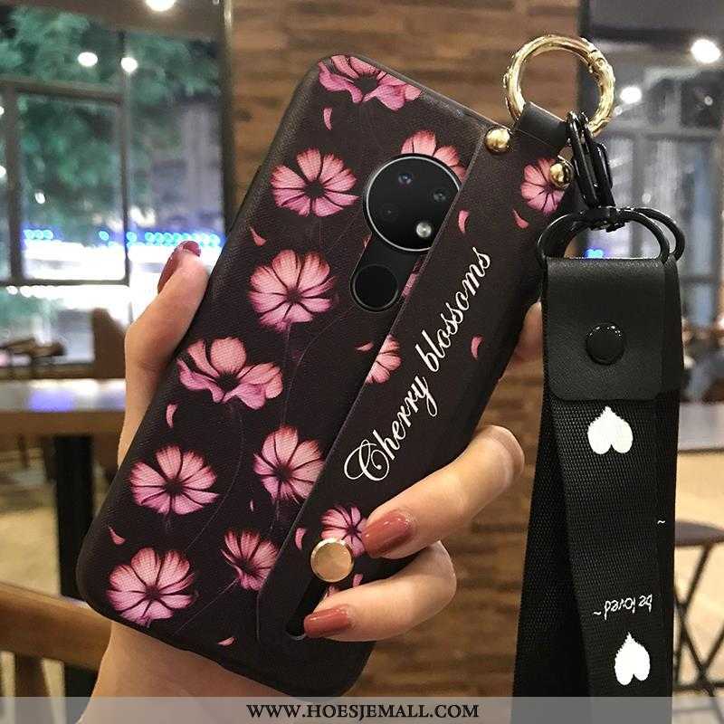 Hoes Nokia 6.2 Scheppend Zacht Ondersteuning Vers Bloemen Roze