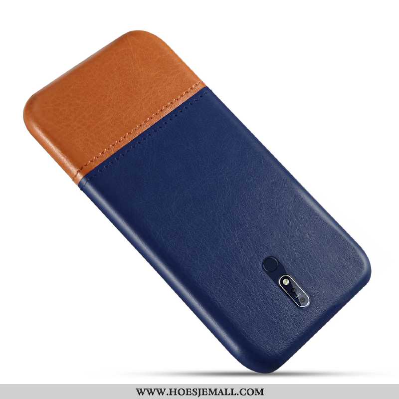 Hoesje Nokia 7.1 Leer Bescherming Blauw Hoes Kwaliteit Persoonlijk Blauwe