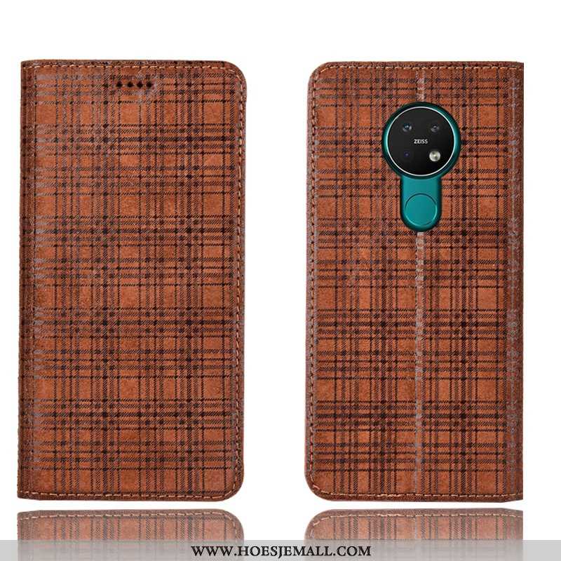 Hoesje Nokia 7.2 Bescherming Leren Anti-fall All Inclusive Grijs Folio