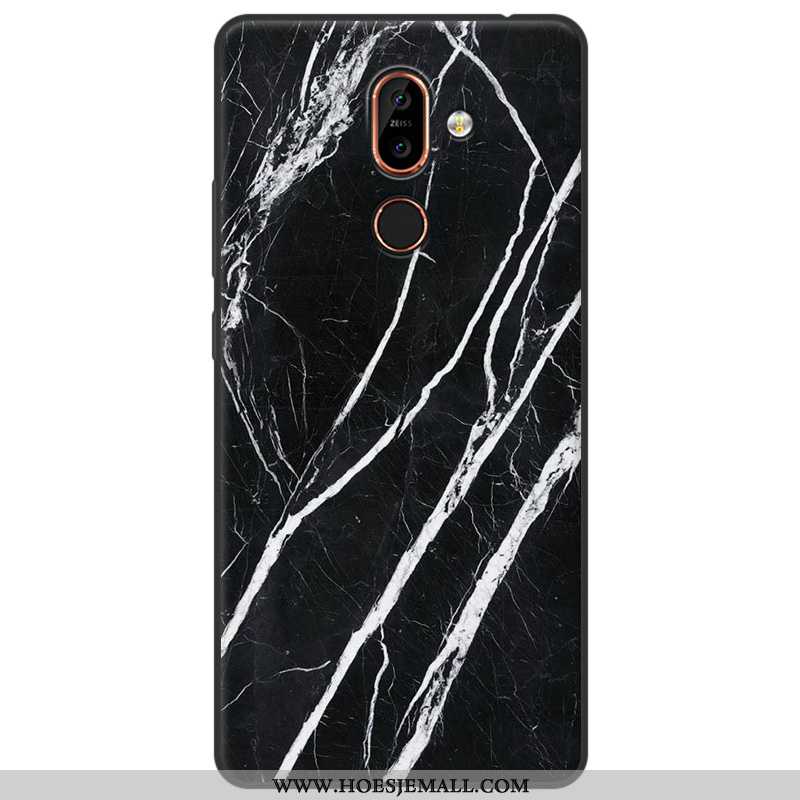 Hoes Nokia 7 Plus Vintage Hout Zacht Hoesje Siliconen All Inclusive Geschilderd Geel