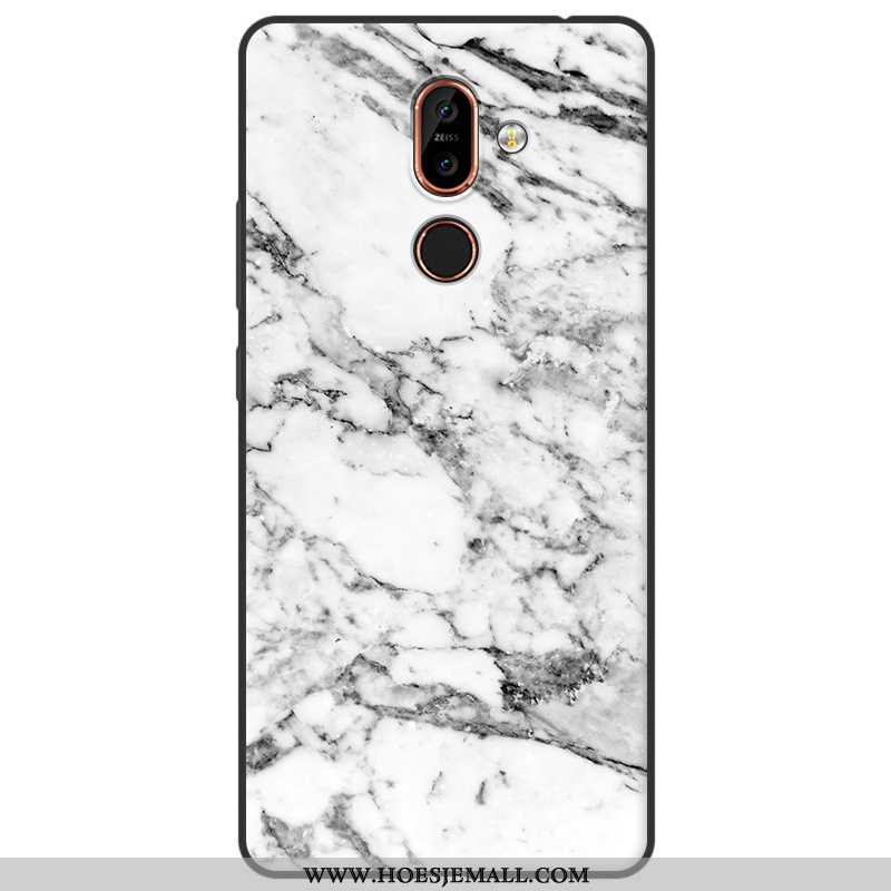 Hoes Nokia 7 Plus Vintage Hout Zacht Hoesje Siliconen All Inclusive Geschilderd Geel