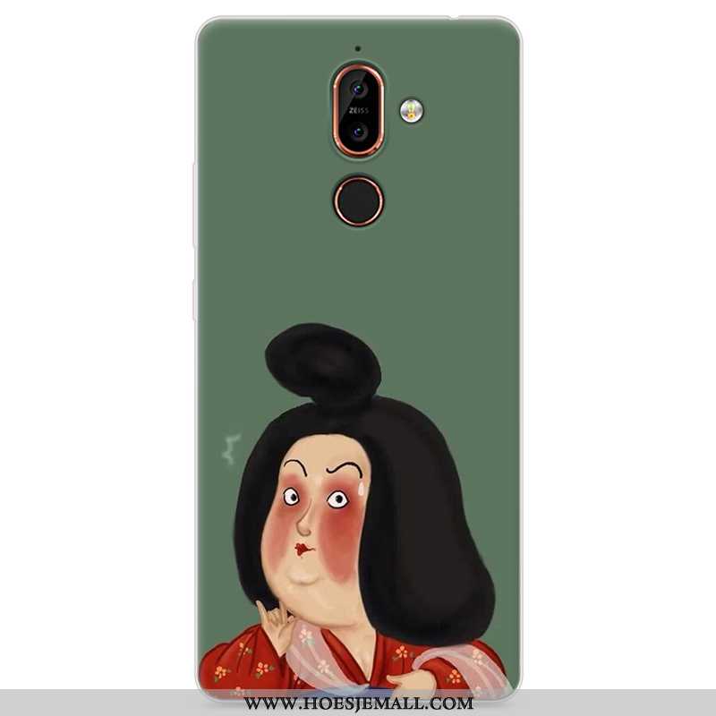 Hoesje Nokia 7 Plus Siliconen Bescherming Hoes Scheppend Mobiele Telefoon Lovers Anti-fall Geel