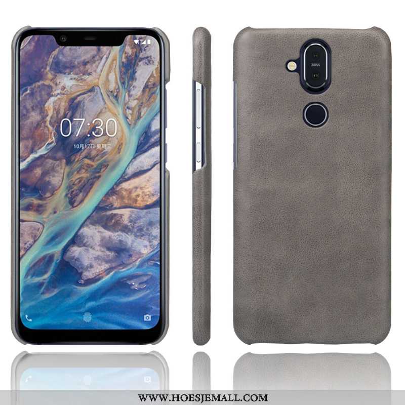 Hoesje Nokia 8.1 Leren Leer Mobiele Telefoon Rood Hoes Kwaliteit