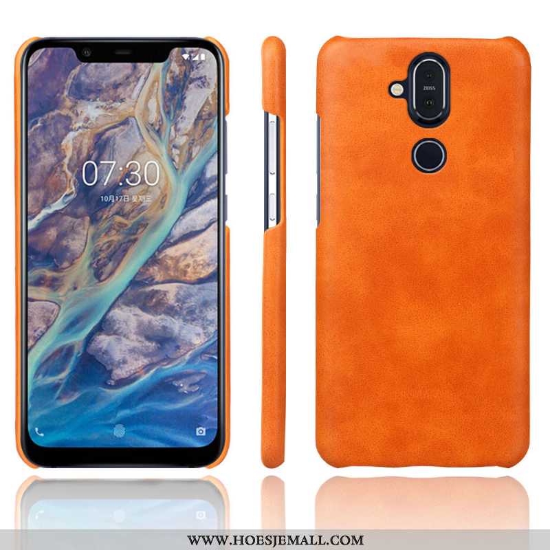 Hoesje Nokia 8.1 Leren Leer Mobiele Telefoon Rood Hoes Kwaliteit