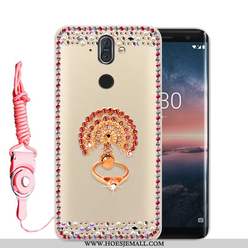 Hoes Nokia 8 Sirocco Bescherming Met Strass Mobiele Telefoon Hoesje Hoge Zacht Gouden