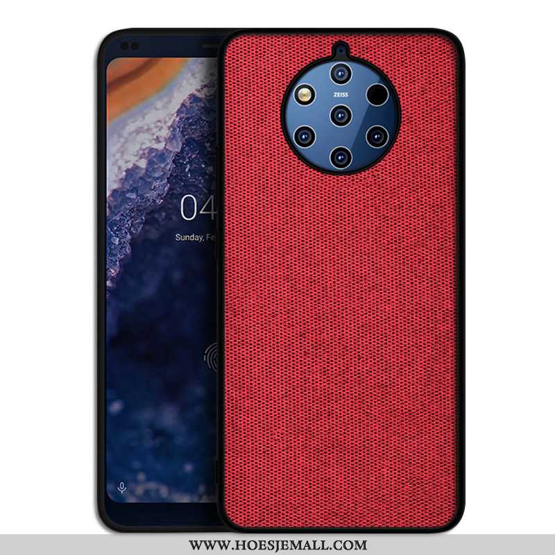 Hoesje Nokia 9 Pureview Trend Zacht Bescherming Doek Rood Anti-fall Hoes