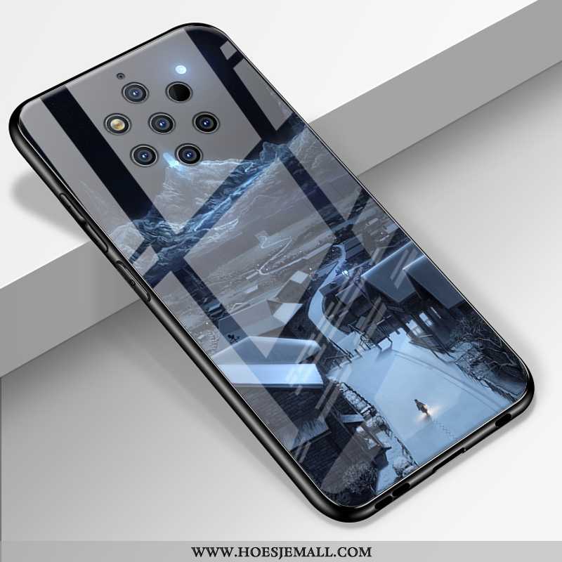 Hoes Nokia 9 Pureview Persoonlijk Scheppend Hoesje All Inclusive Spiegel Pas Glas Zwarte