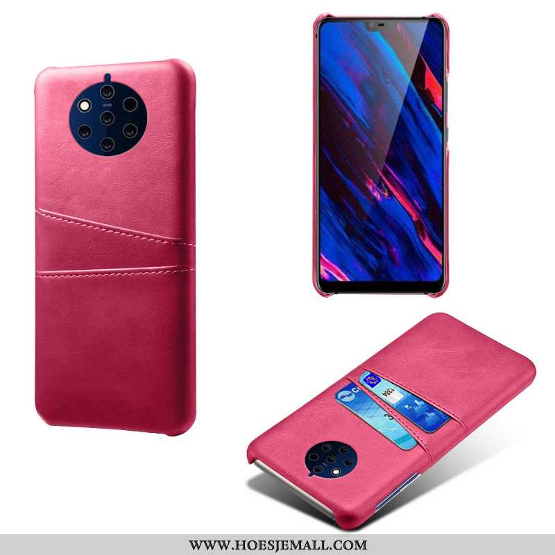 Hoesje Nokia 9 Pureview Leer Kwaliteit Anti-fall Grijs Mobiele Telefoon Kaart