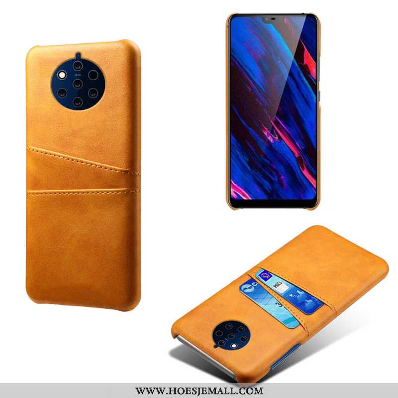 Hoesje Nokia 9 Pureview Leer Kwaliteit Anti-fall Grijs Mobiele Telefoon Kaart